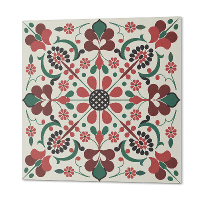 Samoprzylepne płytki na ścianę Symetryczny motyw kwiatów w delikatnym wzorze