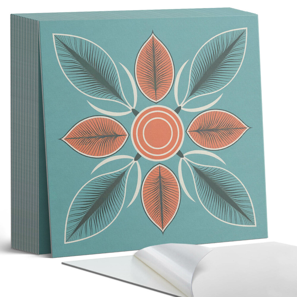 Samoprzylepne płytki Kwiatowy motyw z zielonymi liśćmi