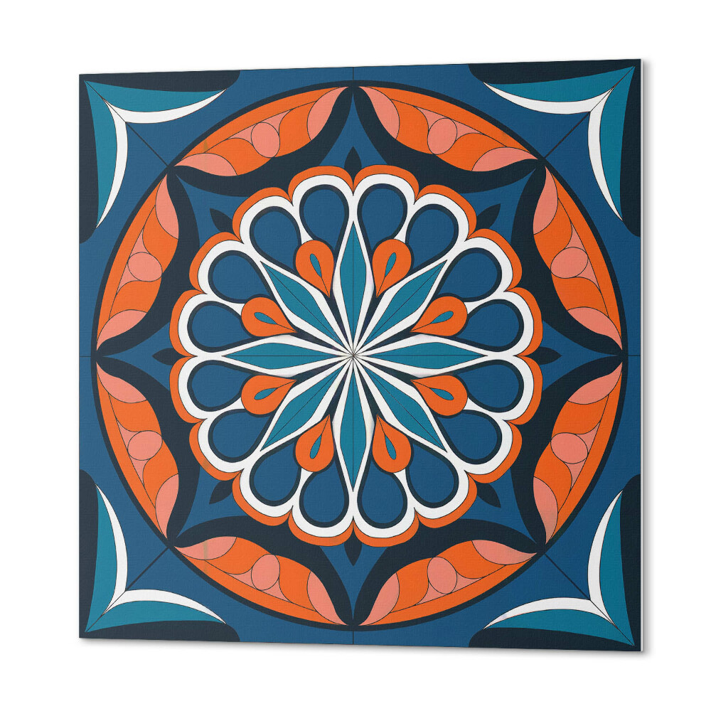 Samoprzylepne płytki na ścianę Liściasta mandala w stylu