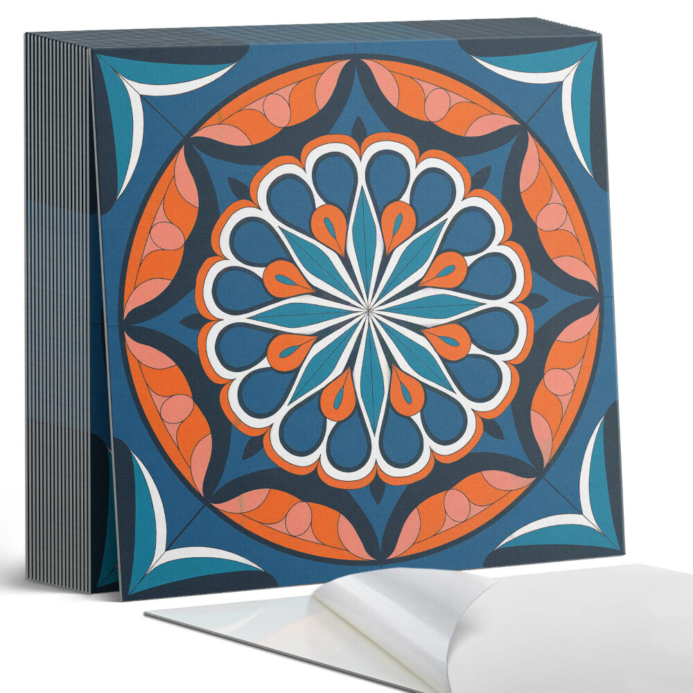 Samoprzylepne płytki na ścianę Mandala z liściowym wzorem