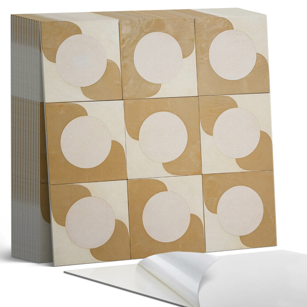 Samoprzylepne płytki na ścianę Wzór geometrycznych kół i łuków