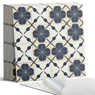 Kafelki samoprzylepne Kwiatowy motyw na jednolitym tle