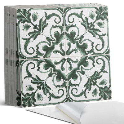 Kafelki samoprzylepne Roślinne kwadraty w stylu geometrycznym