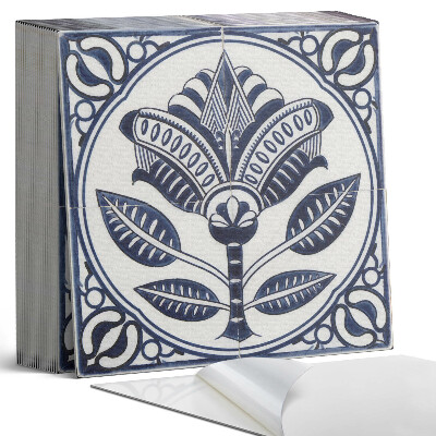 Samoprzylepne płytki na ścianę Kwiatowy motyw w stylu ceramicznym