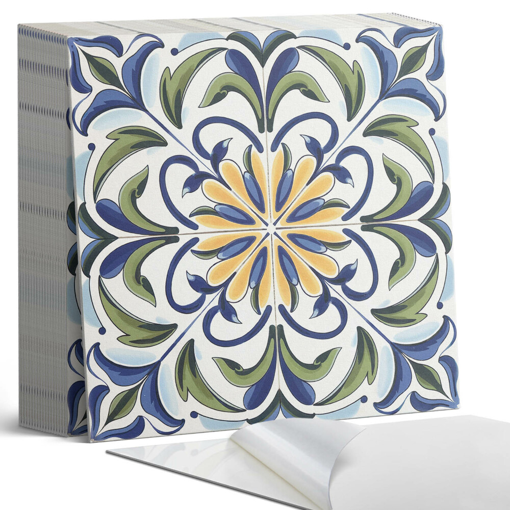 Kafelki samoprzylepne Roślinny motyw z kwiatowymi akcentami