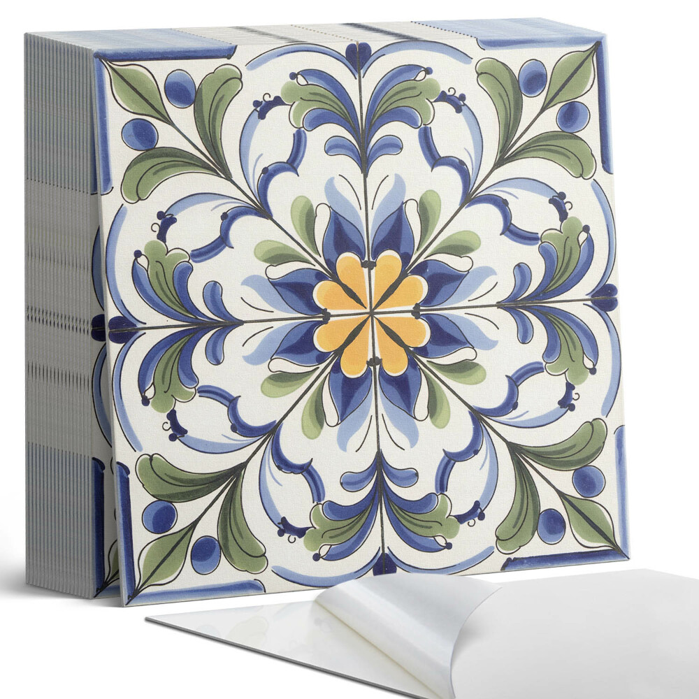 Samoprzylepne płytki Kwiatowy motyw w ceramicznym stylu