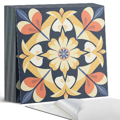 Samoprzylepne płytki na ścianę Kwiatowa mandala w kolorach natury