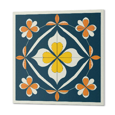 Kafelki samoprzylepne Symetryczny motyw kwiatowy w eleganckim stylu