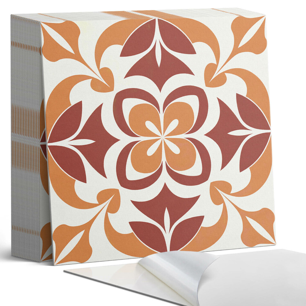 Kafelki samoprzylepne Kwiatowy motyw z zielonymi liśćmi