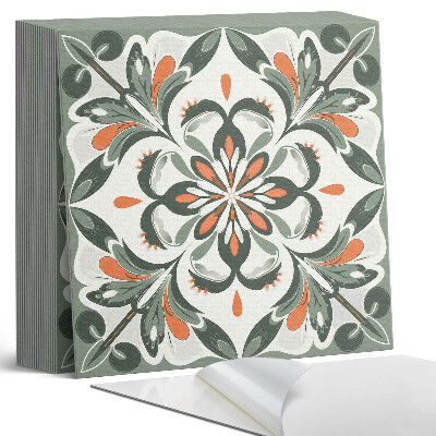 Samoprzylepne płytki Kwiatowy motyw z zielonymi liśćmi