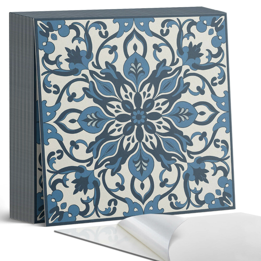 Samoprzylepne płytki na ścianę Kwiatowy wzór z zielonymi liśćmi