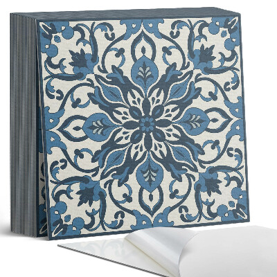 Samoprzylepne płytki na ścianę Kwiatowy wzór z zielonymi liśćmi