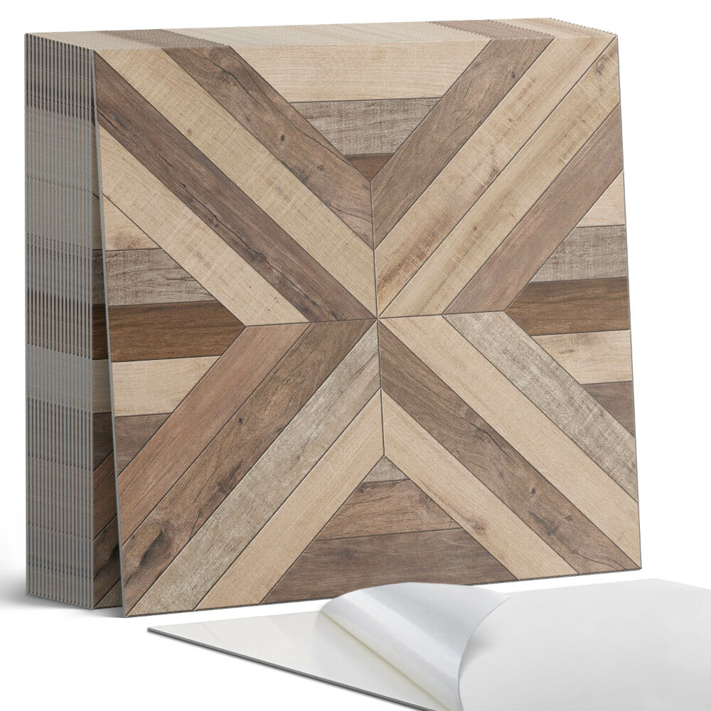 Samoprzylepne płytki na ścianę Drewniane panele w abstrakcyjnym stylu