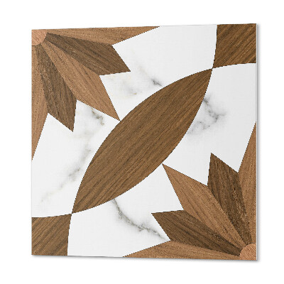 Samoprzylepne płytki na ścianę Drewniane motywy w geometrycznym stylu