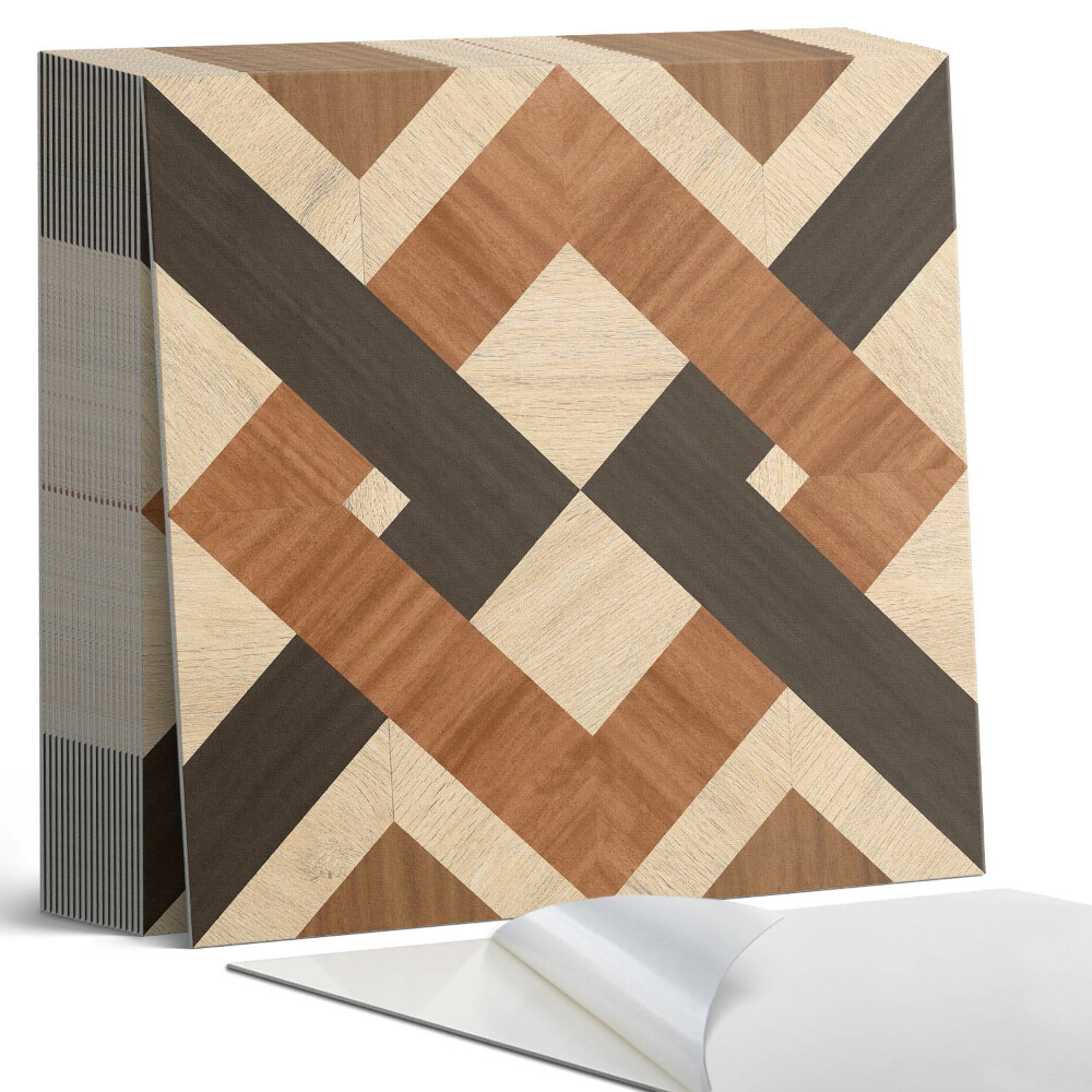Samoprzylepne płytki Geometryczny motyw drewniany