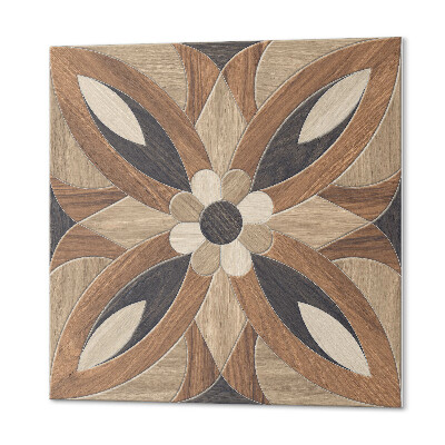 Samoprzylepne płytki na ścianę Drewniane kwiaty w stylu naturalnym