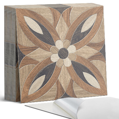 Samoprzylepne płytki na ścianę Kwiatowy wzór inspirowany drewnem