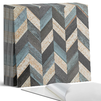 Kafelki samoprzylepne Zygzakowy motyw z drewnianym akcentem