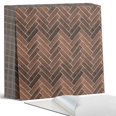 Kafelki samoprzylepne Wzór jodełkowy z drewnianymi akcentami