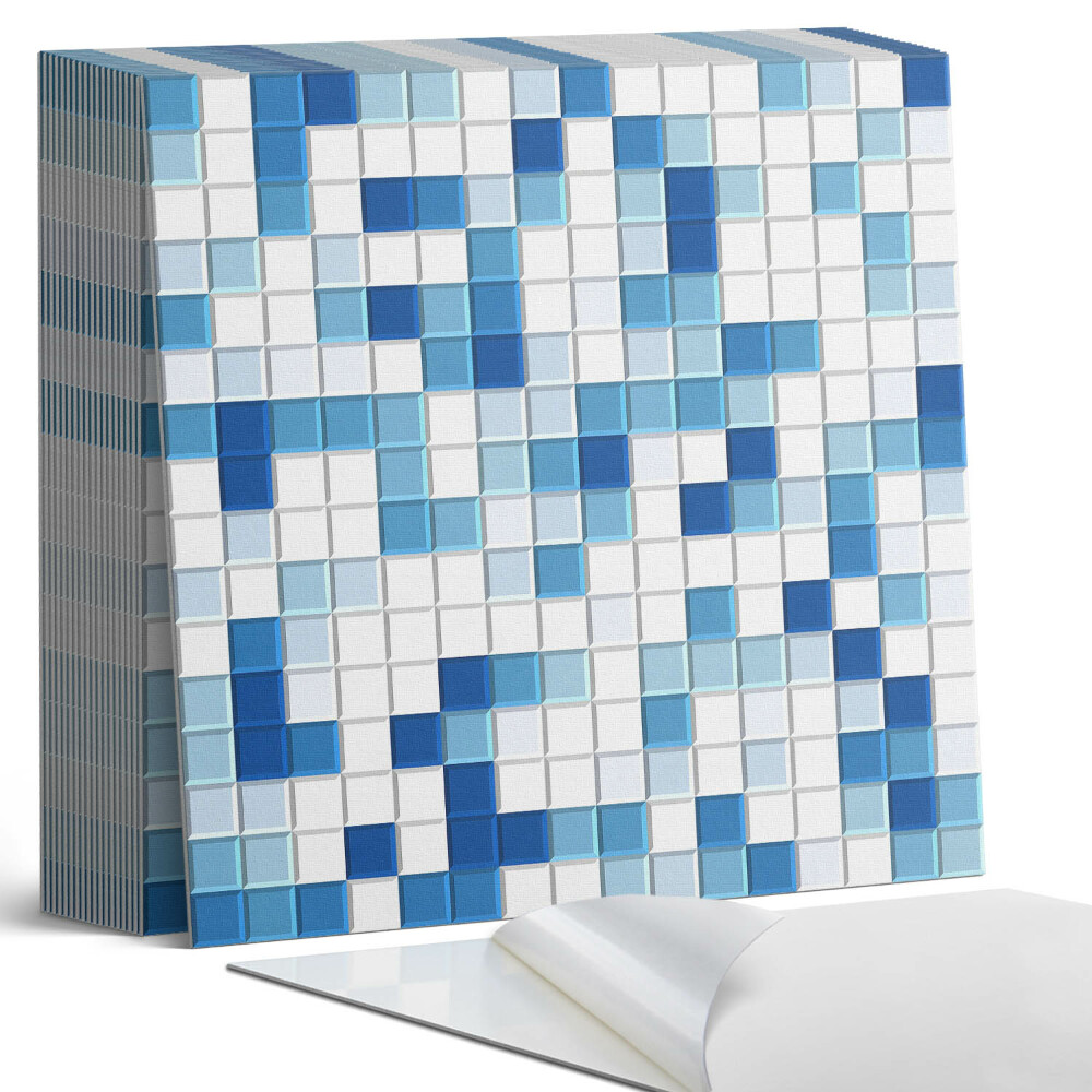Samoprzylepne płytki Niebieska mozaika w różnorodnych tonach