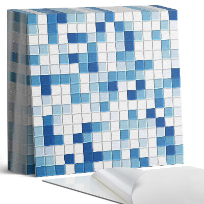 Samoprzylepne płytki Niebieska mozaika w różnorodnych tonach