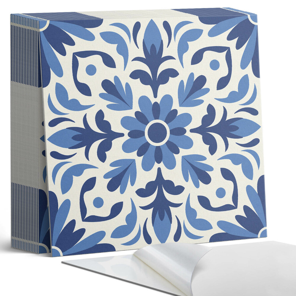 Kafelki samoprzylepne Kwiatowy motyw z zielonymi liśćmi