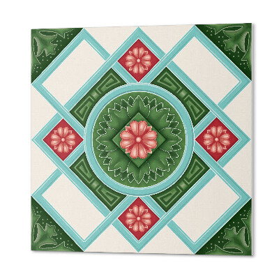 Samoprzylepne płytki Romby z kwiatowym akcentem