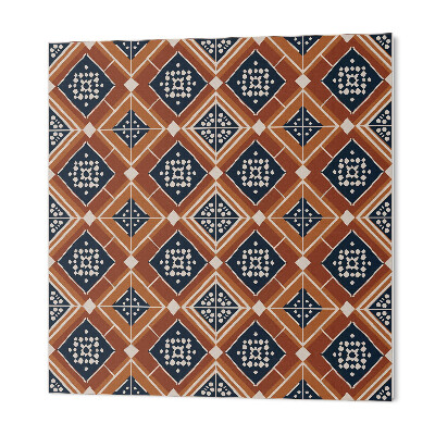 Samoprzylepne płytki na ścianę Brązowo-biała geometria