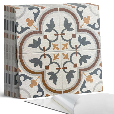 Samoprzylepne płytki Kwiatowy motyw w kratkę