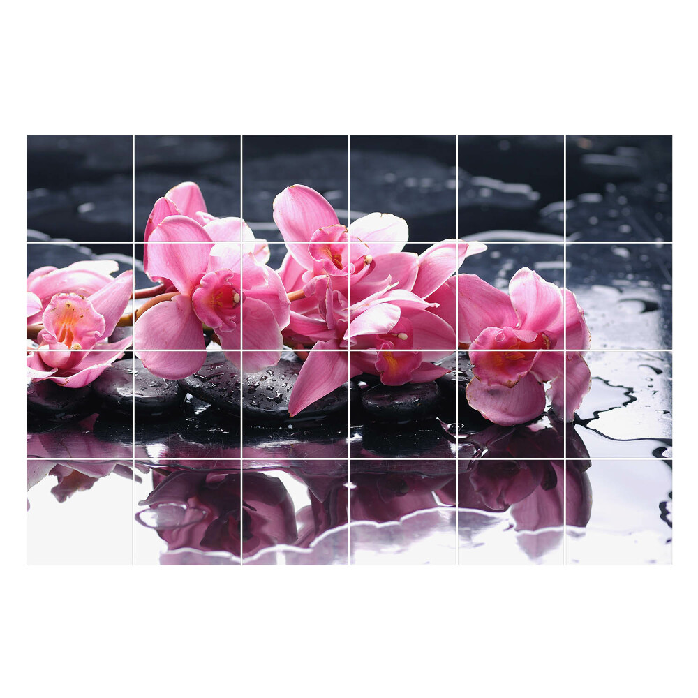 Okleina na płytki Kwiaty na kamieniach w wodzie