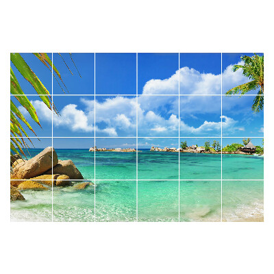 Naklejki samoprzylepne na kafelki Tropikalny raj nad wodą