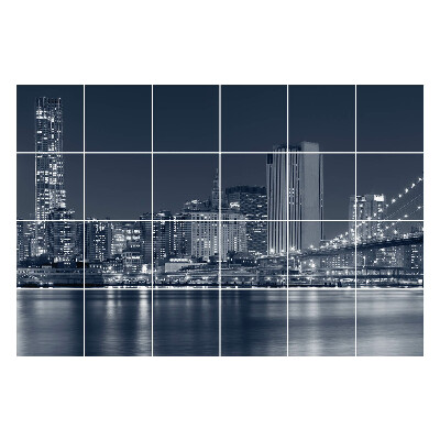 Naklejki na kafelki do kuchni Nowoczesne miasto nocą