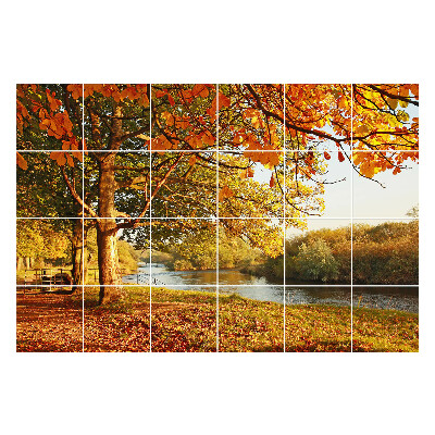 Okleina na płytki Jesienna sceneria nad rzeką