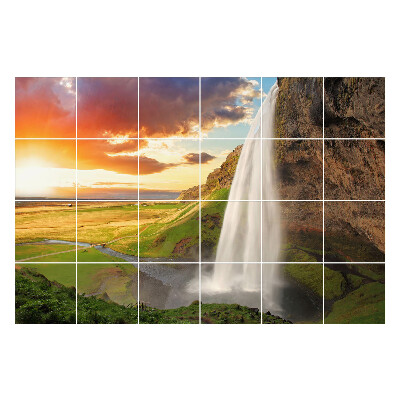 Okleina na płytki Wodospad w malowniczej scenerii