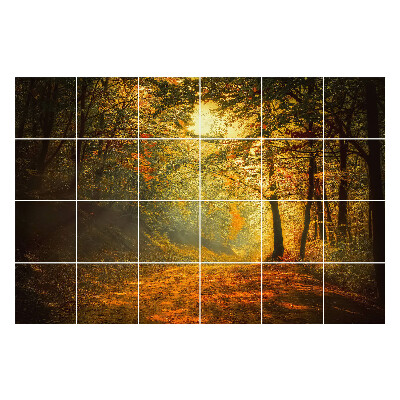 Naklejki samoprzylepne na kafelki Jesienny leśny krajobraz