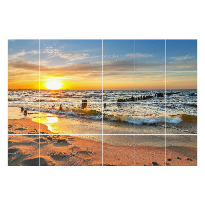 Naklejki na kafelki do kuchni Zachód słońca nad morzem