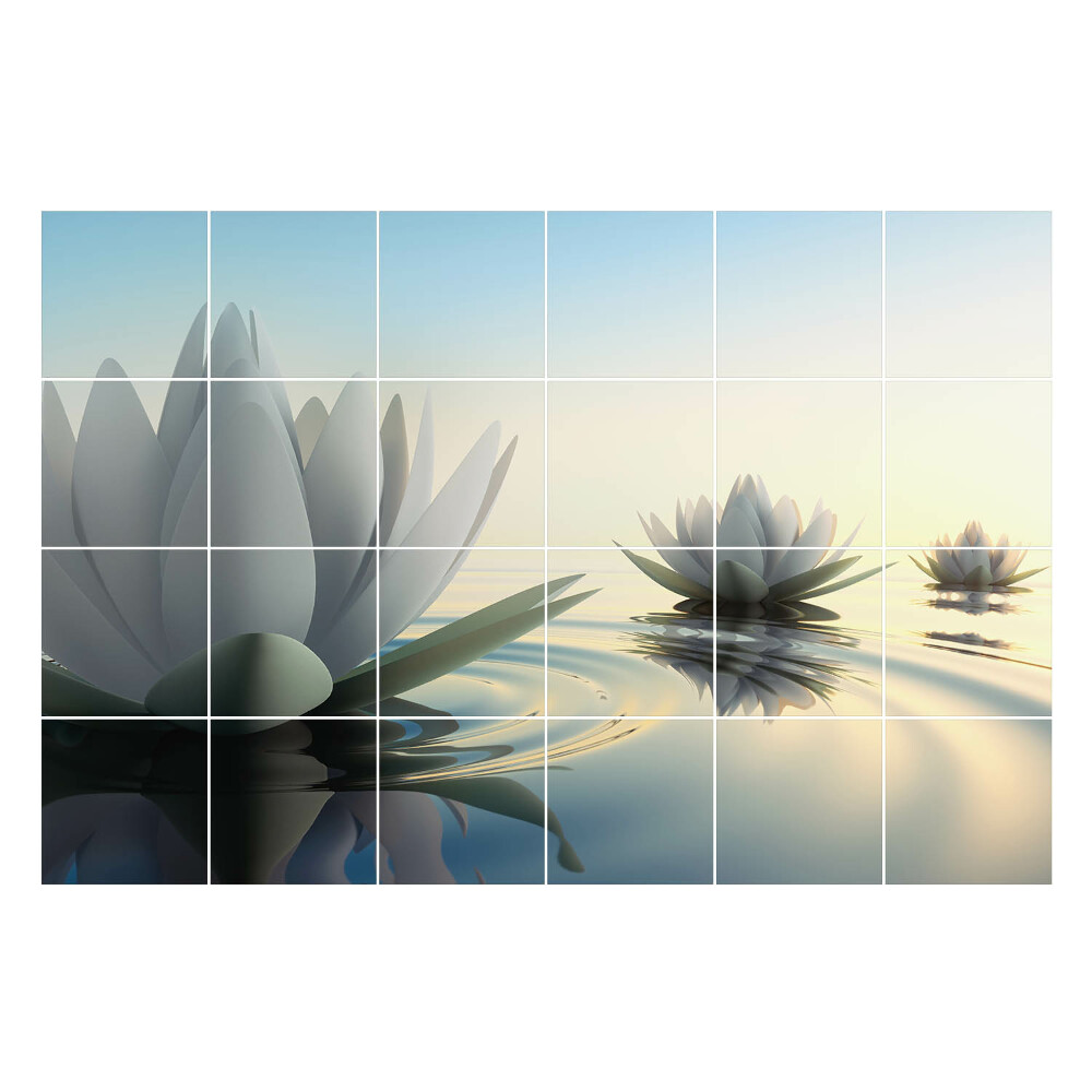 Naklejki na kafelki do kuchni Kwiaty na wodzie