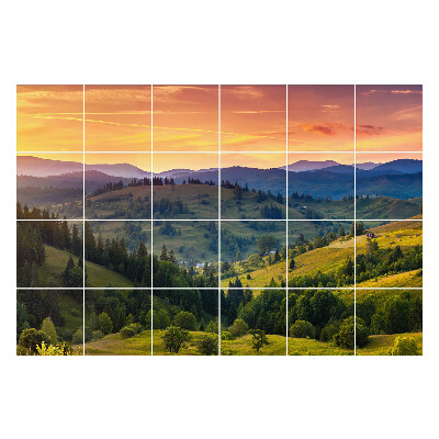 Naklejki na kafelki do kuchni Malowniczy krajobraz górski