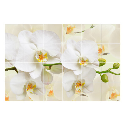 Naklejki na kafelki do kuchni Kwiatowe motywy orchidei