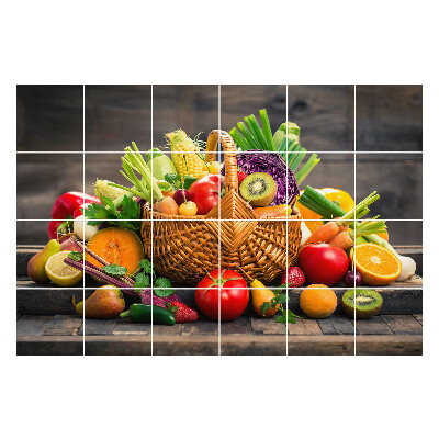 Naklejki samoprzylepne na kafelki Kosz pełen świeżych warzyw