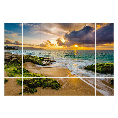 Okleina na płytki Zachód słońca nad morzem