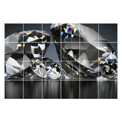 Naklejki na kafelki do kuchni Klejące się diamenty