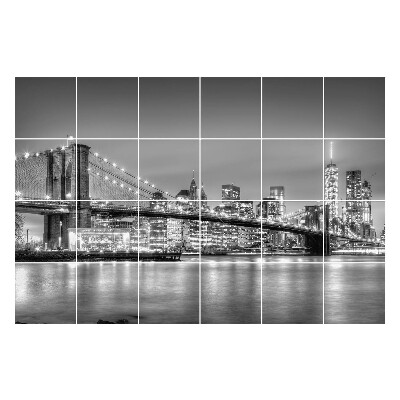 Naklejki na kafelki do kuchni Most nad miastem w nocy