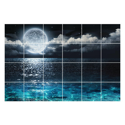 Okleina na płytki Księżyc nad spokojnym morzem