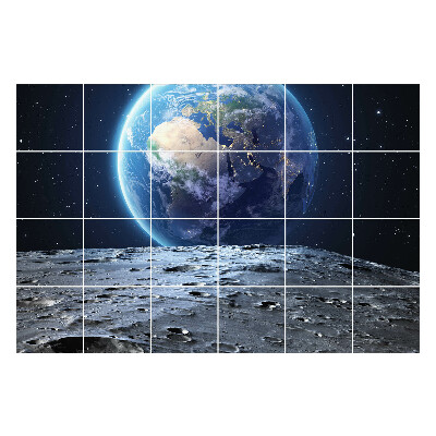Naklejki samoprzylepne na kafelki Widok Ziemi z Księżyca