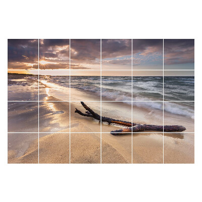 Naklejki na kafelki do kuchni Zachód słońca nad morzem