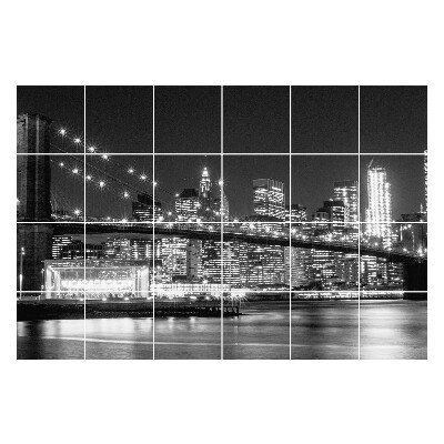 Okleina na płytki Most nad miastem w nocy