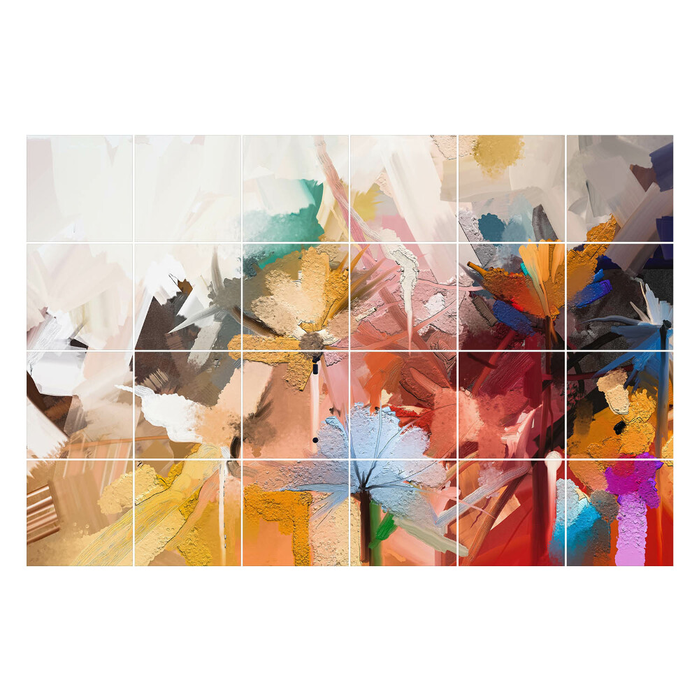 Okleina na płytki Abstrakcyjne kwiaty w ruchu