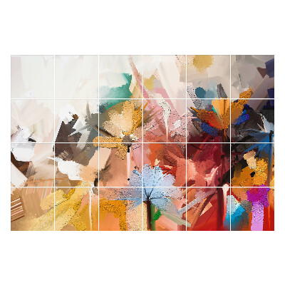 Okleina na płytki Abstrakcyjne kwiaty w ruchu