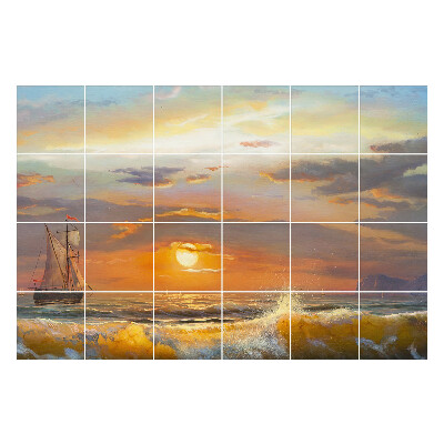 Naklejki na kafelki do kuchni Zachód słońca nad morzem